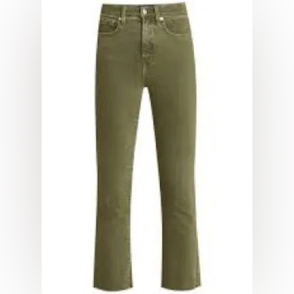 Veronica Beard Carly Kick Flare High Rise Jeans size 26 Army Green